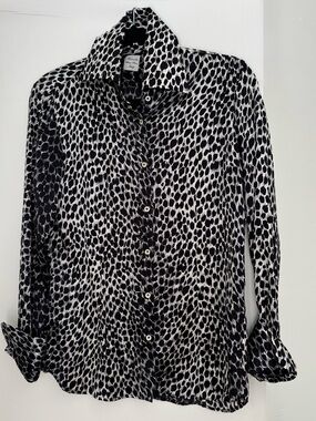 Vintage Marcello Milano Italy 100% Silk Animal Print Blouse - Size 46